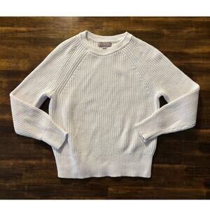 J. Crew Women's XS Fisherman Sweater 100% Cotton Ribbed Knit Pullover Crewneck